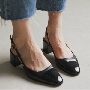 Jonak Paris slingbacks pumps black NWT